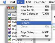 Export menu